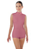 Solid Lycra Tneck Sleeveless Open Back Biketard