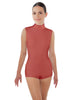 Solid Lycra Tneck Sleeveless Open Back Biketard