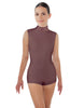 Solid Lycra Tneck Sleeveless Open Back Biketard