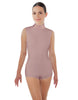 Solid Lycra Tneck Sleeveless Open Back Biketard