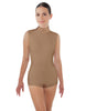 Solid Lycra Tneck Sleeveless Open Back Biketard