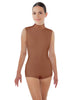 Solid Lycra Tneck Sleeveless Open Back Biketard