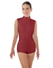 Solid Lycra Tneck Sleeveless Open Back Biketard