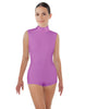 Solid Lycra Tneck Sleeveless Open Back Biketard