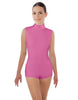 Solid Lycra Tneck Sleeveless Open Back Biketard