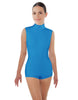 Solid Lycra Tneck Sleeveless Open Back Biketard