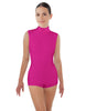 Solid Lycra Tneck Sleeveless Open Back Biketard
