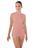 Solid Lycra Tneck Sleeveless Open Back Biketard