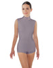 Solid Lycra Tneck Sleeveless Open Back Biketard