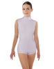 Solid Lycra Tneck Sleeveless Open Back Biketard