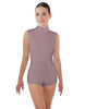 Solid Lycra Tneck Sleeveless Open Back Biketard