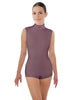 Solid Lycra Tneck Sleeveless Open Back Biketard