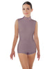 Solid Lycra Tneck Sleeveless Open Back Biketard