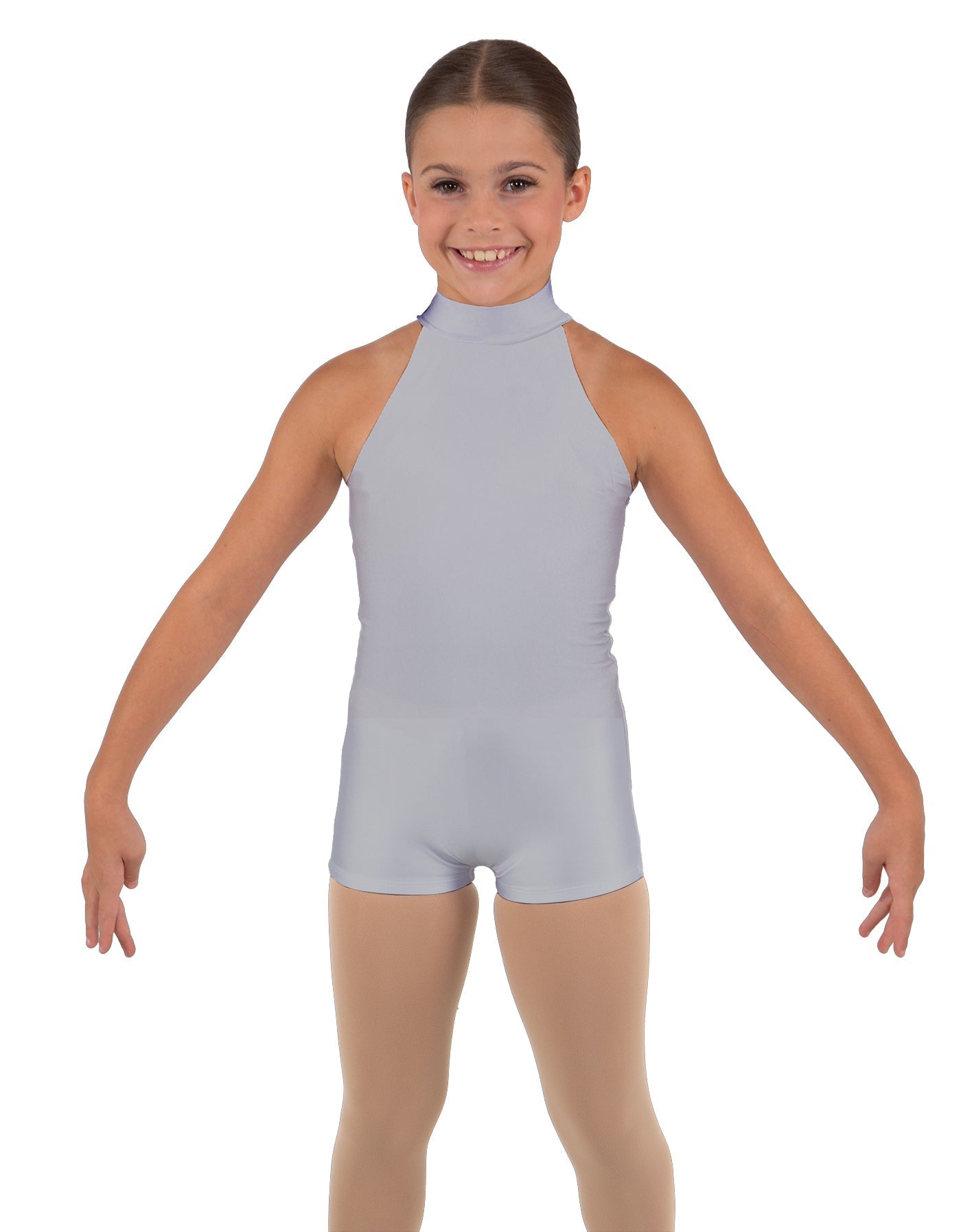 Solid Lycra Halter Collar Biketard