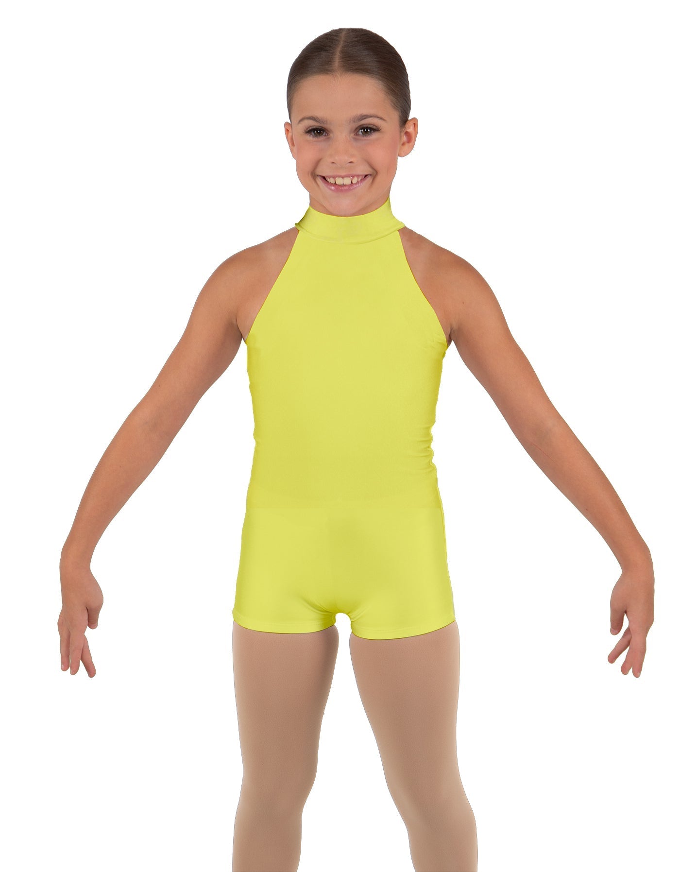 Solid Lycra Halter Collar Biketard