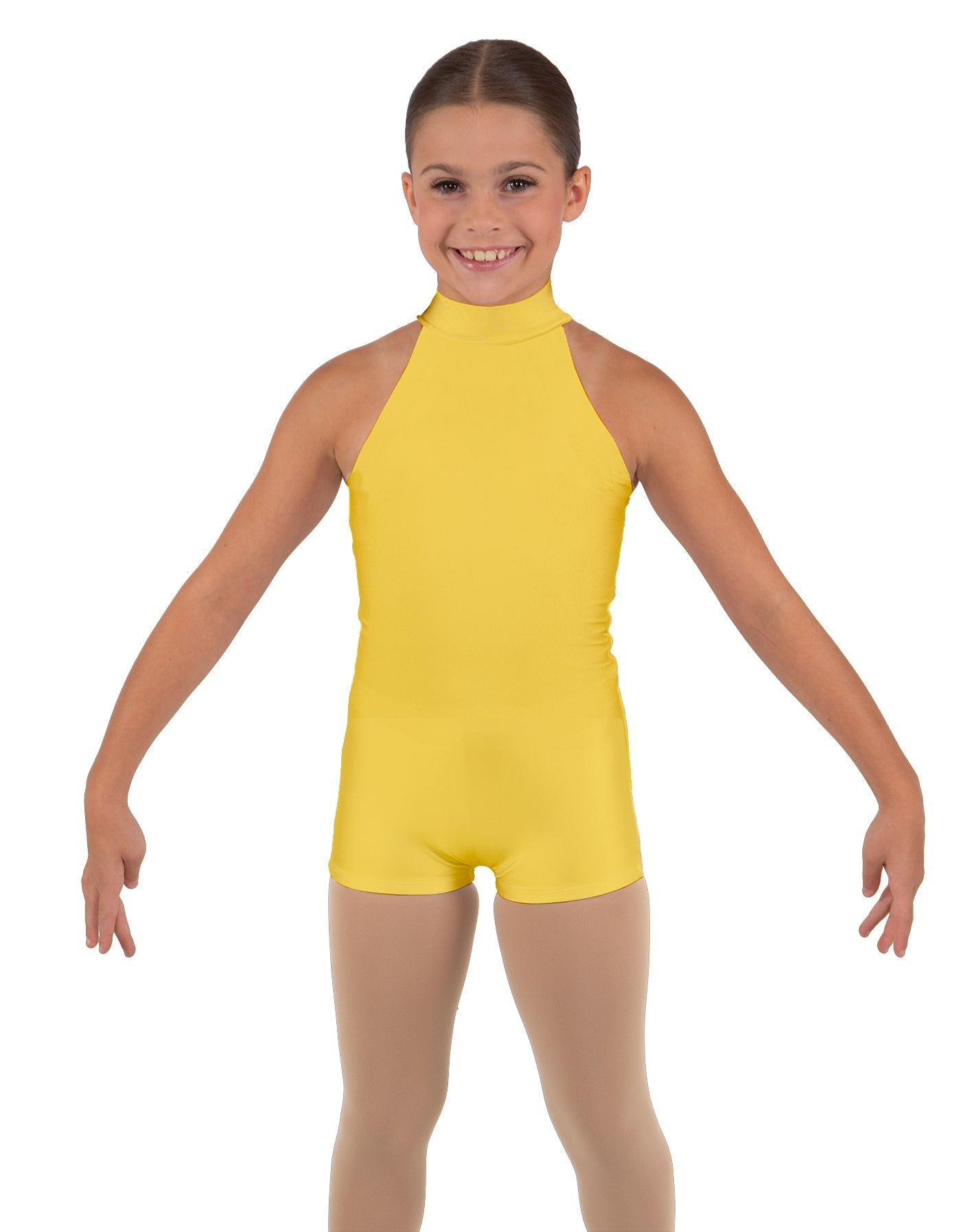 Solid Lycra Halter Collar Biketard
