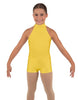 Solid Lycra Halter Collar Biketard