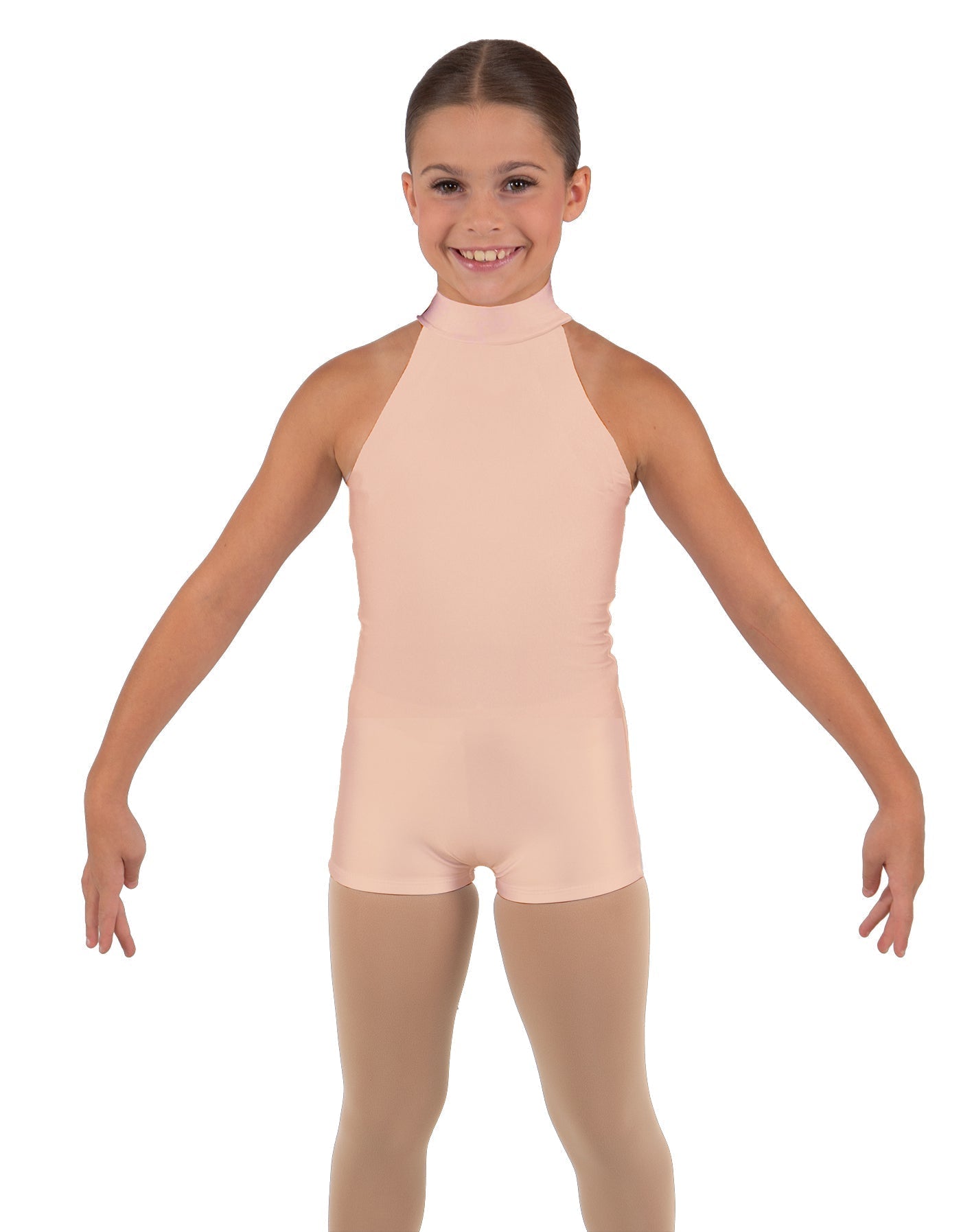 Solid Lycra Halter Collar Biketard