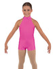 Solid Lycra Halter Collar Biketard