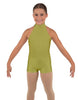 Solid Lycra Halter Collar Biketard