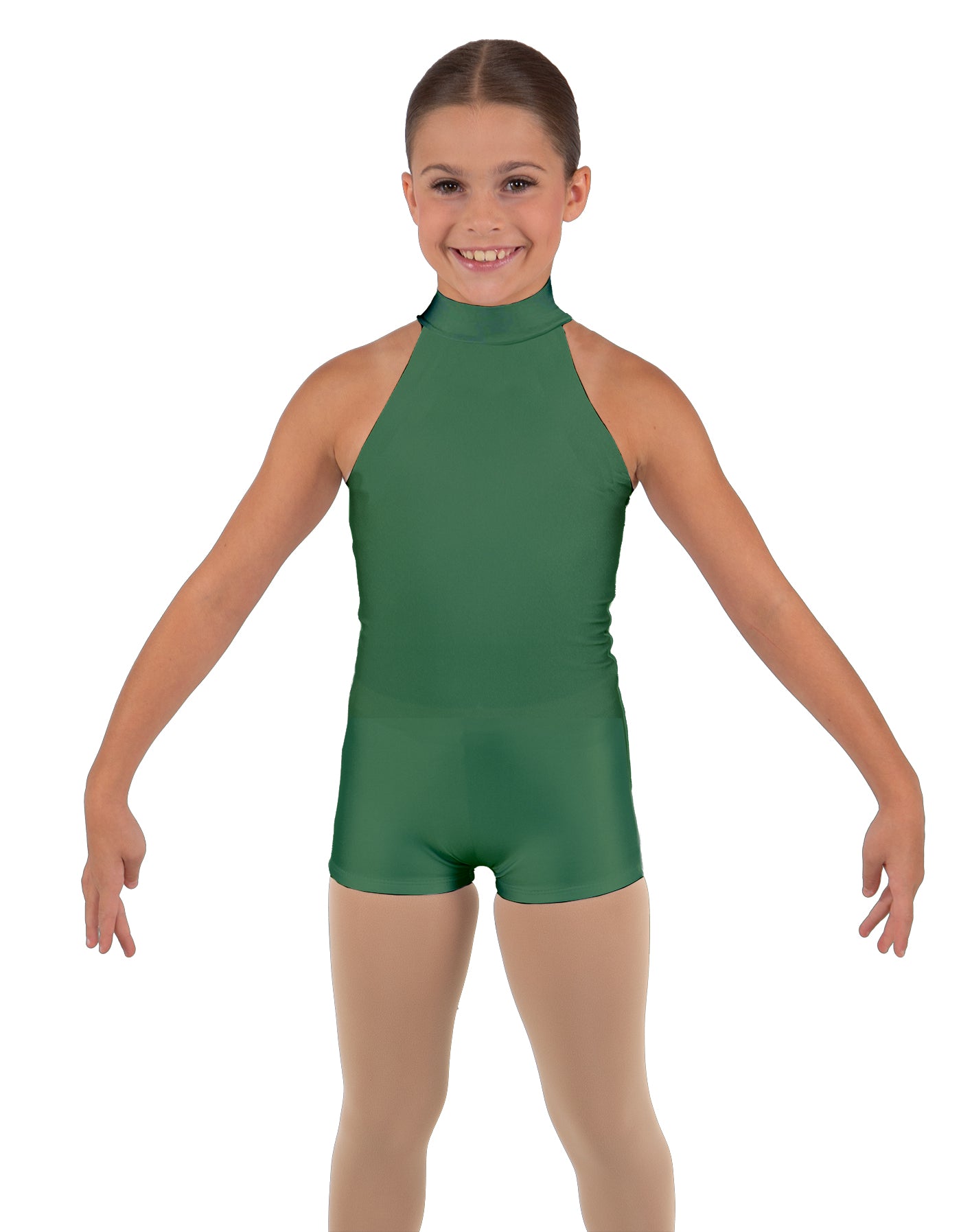 Solid Lycra Halter Collar Biketard