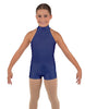 Solid Lycra Halter Collar Biketard