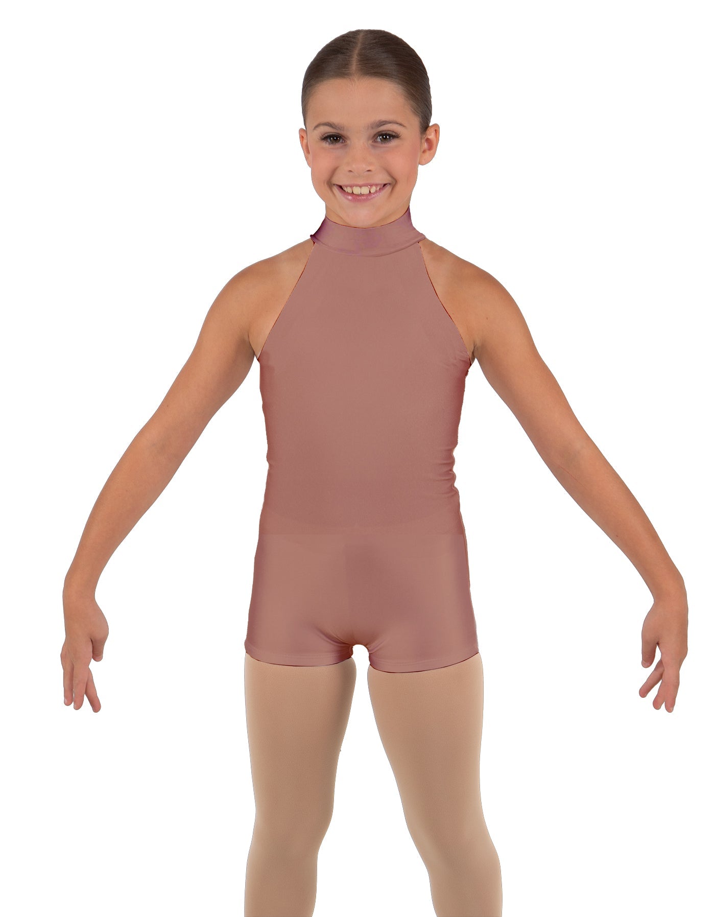 Solid Lycra Halter Collar Biketard