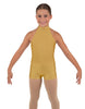 Solid Lycra Halter Collar Biketard