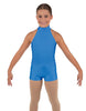 Solid Lycra Halter Collar Biketard