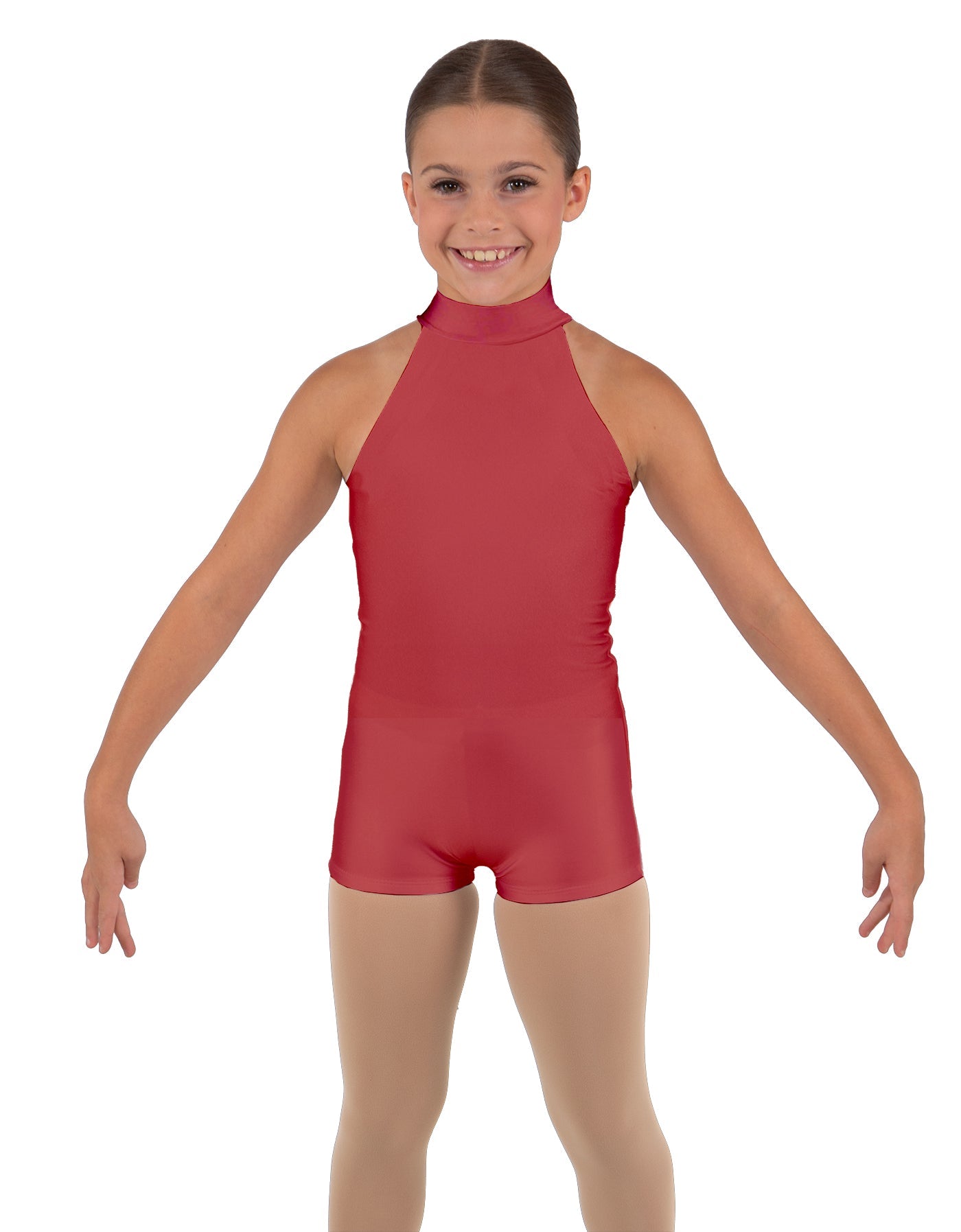 Solid Lycra Halter Collar Biketard