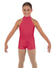 Solid Lycra Halter Collar Biketard