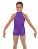 Solid Lycra Halter Collar Biketard