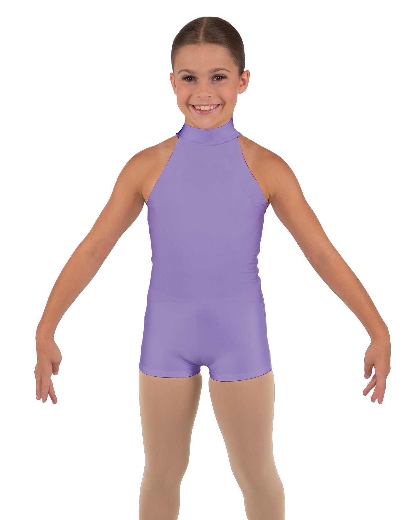 Solid Lycra Halter Collar Biketard