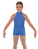Solid Lycra Halter Collar Biketard