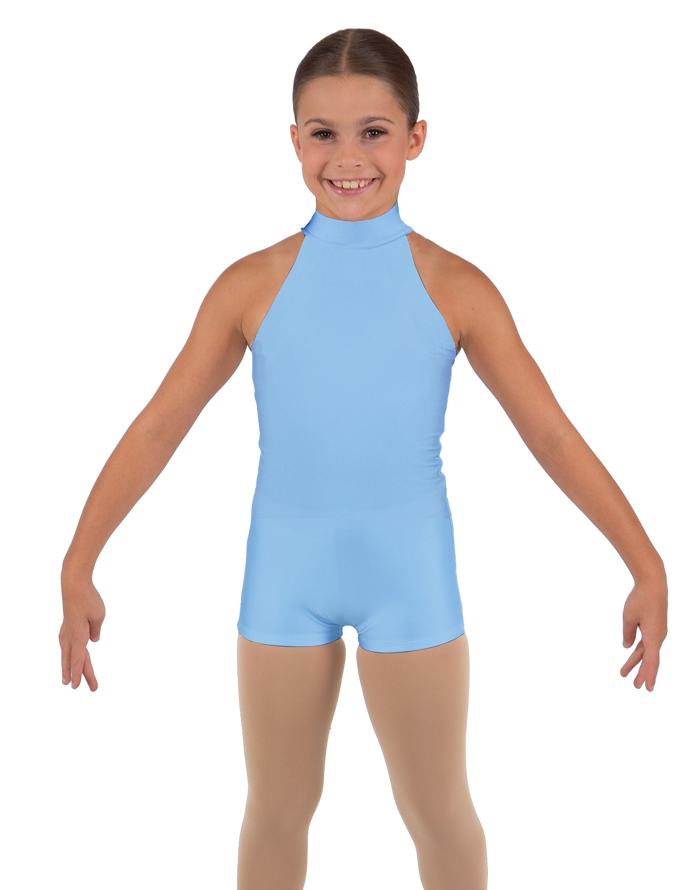 Solid Lycra Halter Collar Biketard
