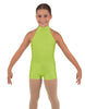 Solid Lycra Halter Collar Biketard
