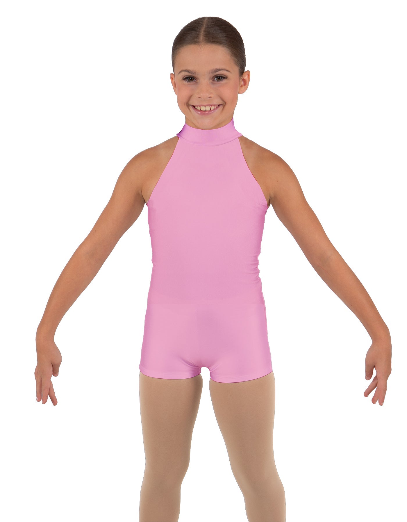 Solid Lycra Halter Collar Biketard