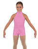 Solid Lycra Halter Collar Biketard