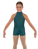 Solid Lycra Halter Collar Biketard