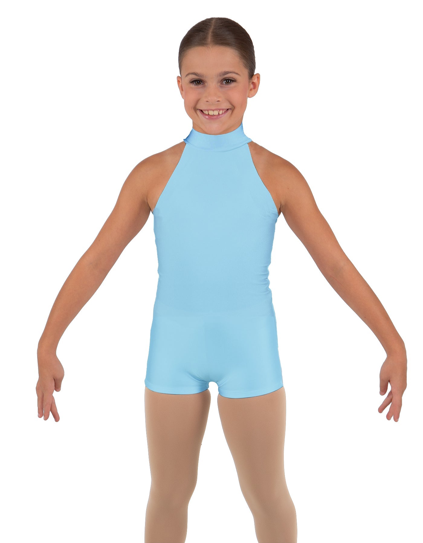 Solid Lycra Halter Collar Biketard