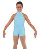 Solid Lycra Halter Collar Biketard