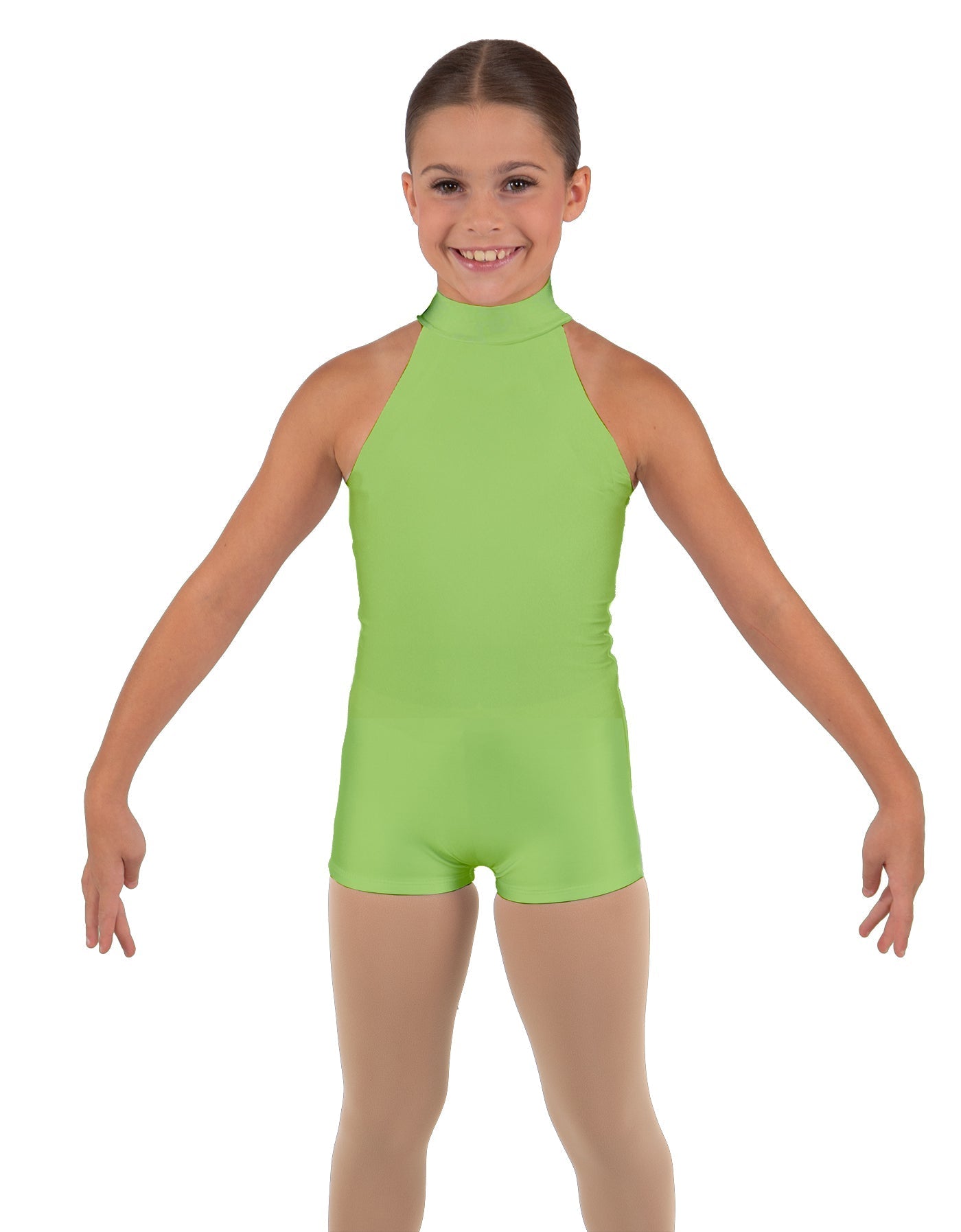 Solid Lycra Halter Collar Biketard