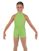 Solid Lycra Halter Collar Biketard