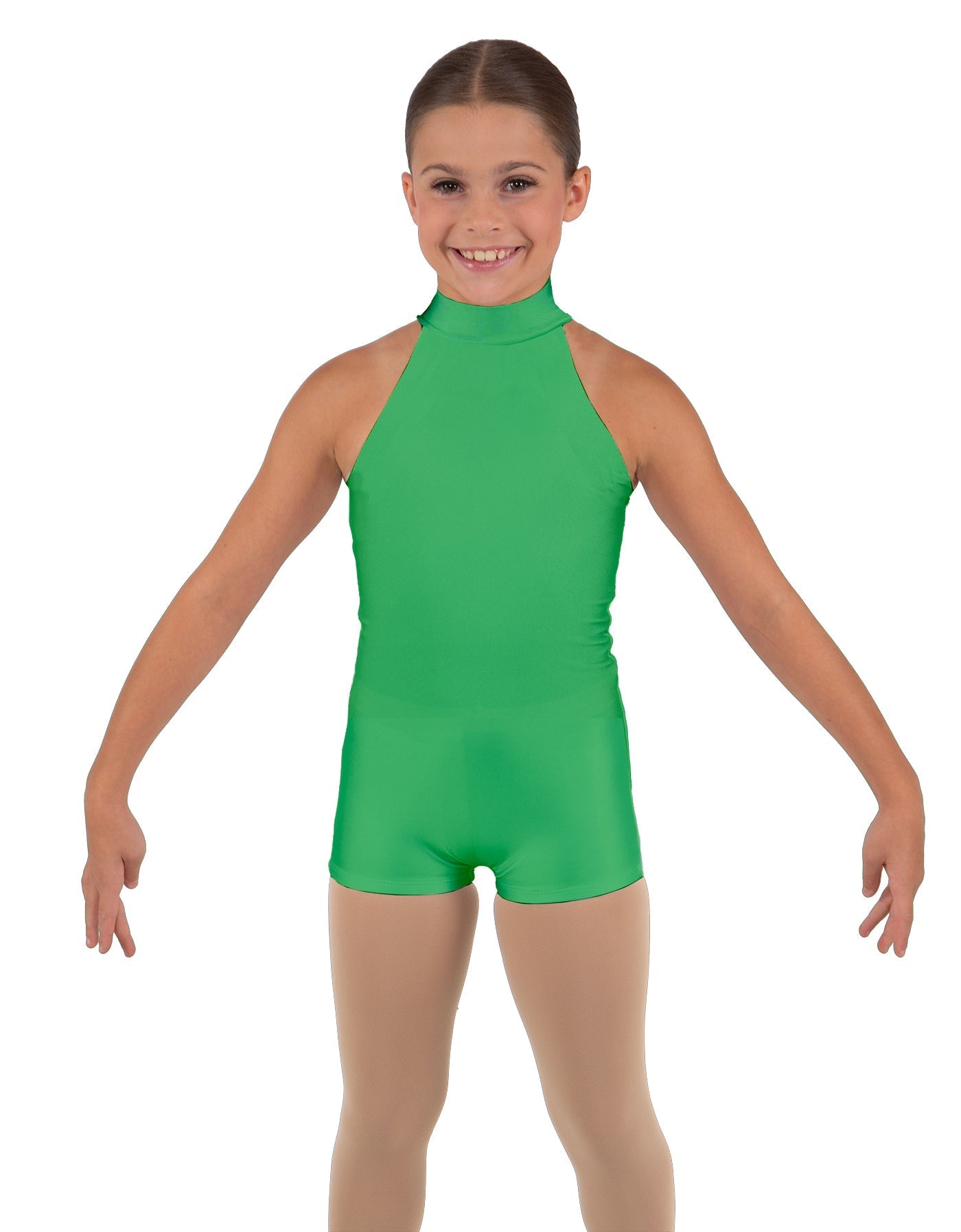 Solid Lycra Halter Collar Biketard