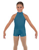 Solid Lycra Halter Collar Biketard