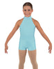 Solid Lycra Halter Collar Biketard