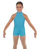 Solid Lycra Halter Collar Biketard