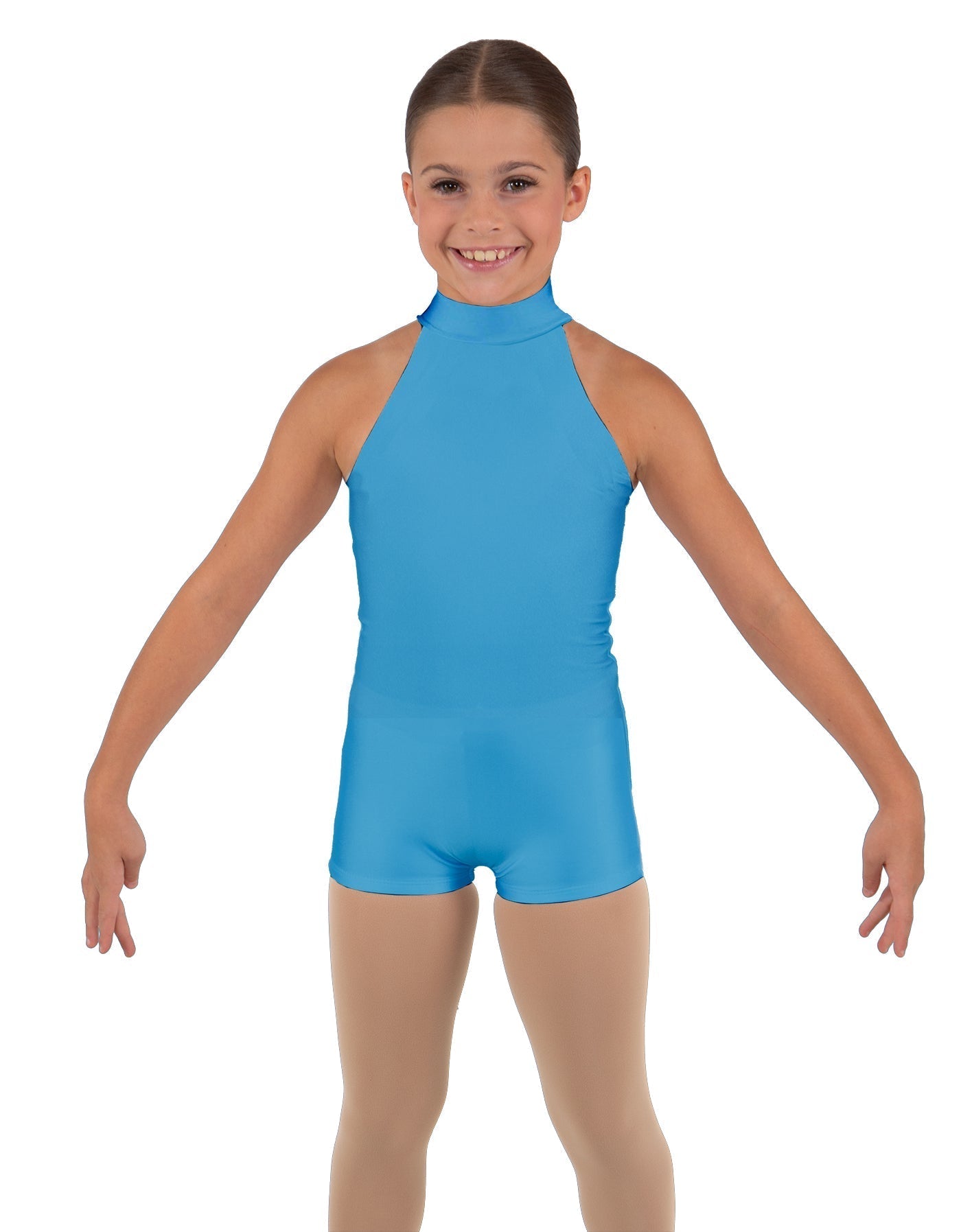 Solid Lycra Halter Collar Biketard