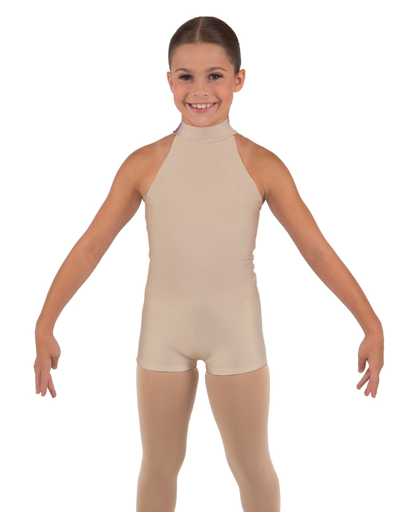 Solid Lycra Halter Collar Biketard