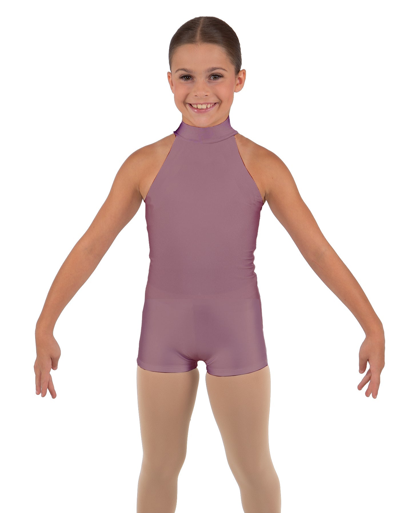 Solid Lycra Halter Collar Biketard